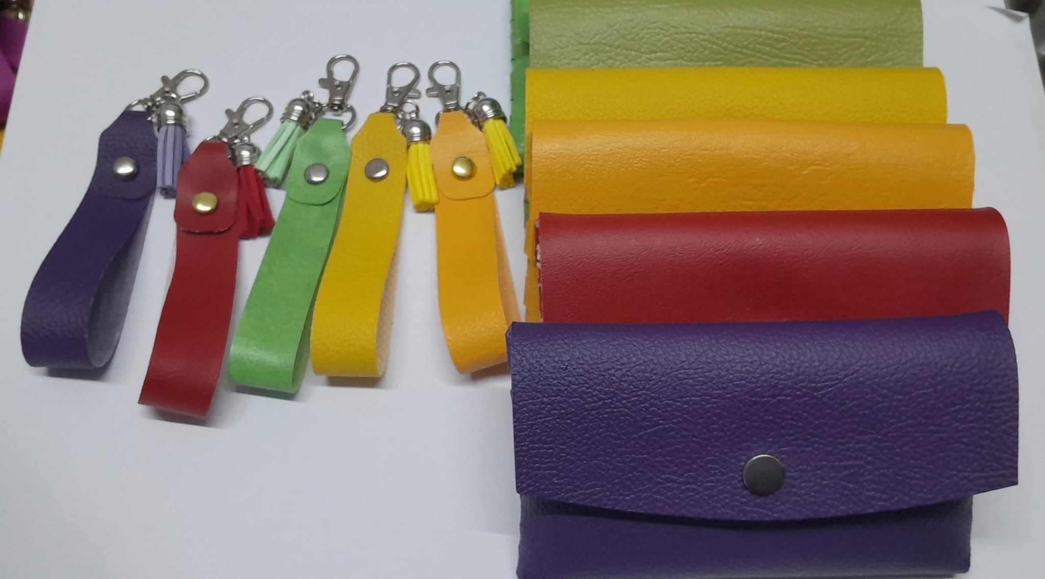 Leather keychains and coin purses
